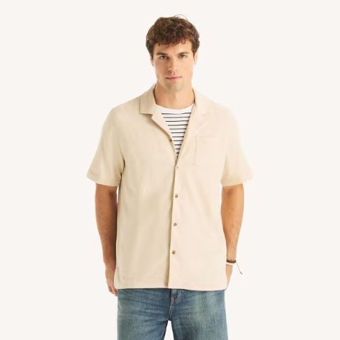 Nautica Classic Fit Button-Front Polo
