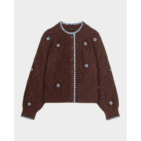 Rails Laurie Floral Cable-Knit Cardigan