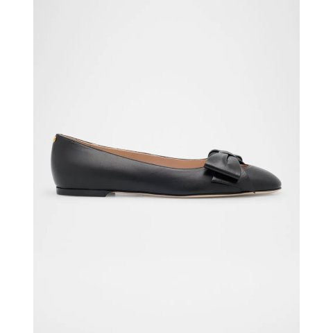 Valentino Garavani Bowow Leather Ballerina Flats