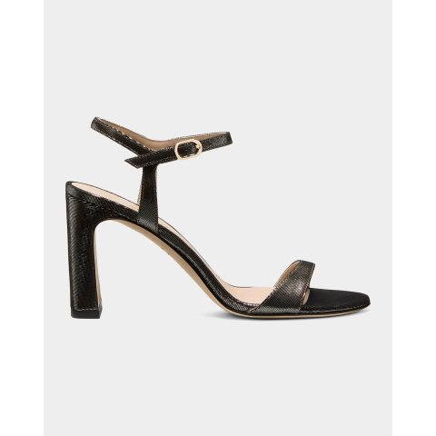 Stuart Weitzman Babette 85mm Noir Leather Sandals