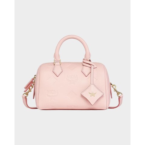 MCM Ella Boston Small Visetos Leather Crossbody Bag
