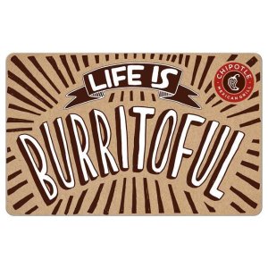 Chipotle $50 Gift Card Email Delivery