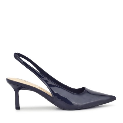 Nine West Women's Kately 9x9 Slingback Pumps Dark Blue