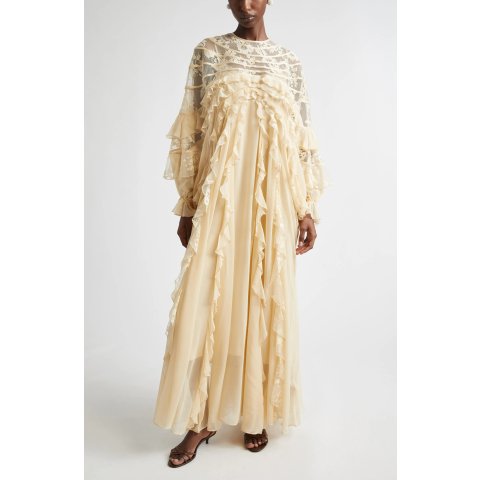 Zimmermann Rebellion Splice Silk Lace Maxi Dress