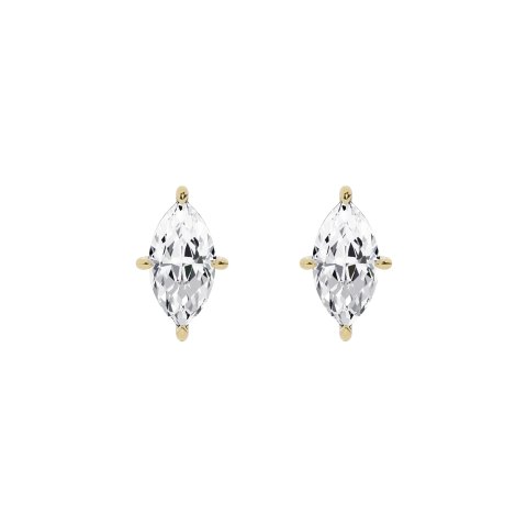 Jennifer Fisher 18K Gold Marquise Lab Created Diamond Stud Earrings