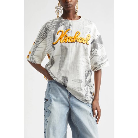 Zimmermann Alchemy Oversize Embroidered Cotton Graphic T-Shirt Women