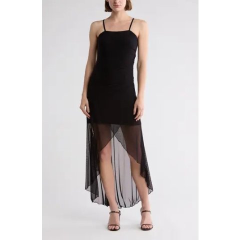 Bebe High Low Mesh Dress