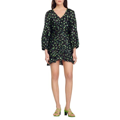 Sandro Novalee Floral Ruched Dress for Women