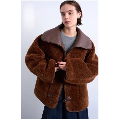 Topshop Nordstromrack Women's Reversible Faux Shearling Jacket