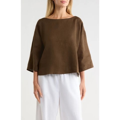 Eileen Fisher Bateau Women's Boat Neck Top
