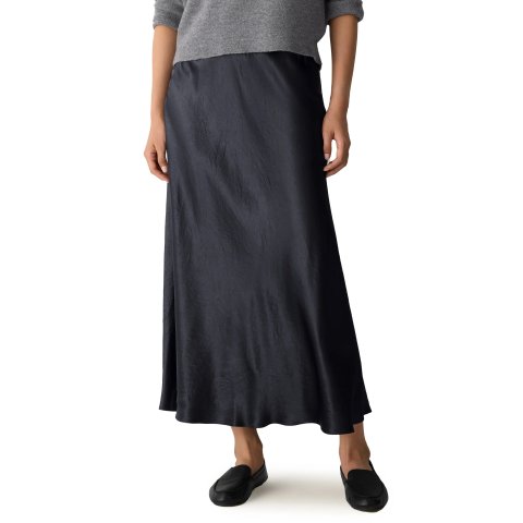 Eileen Fisher Crinkle Satin Bias Skirt