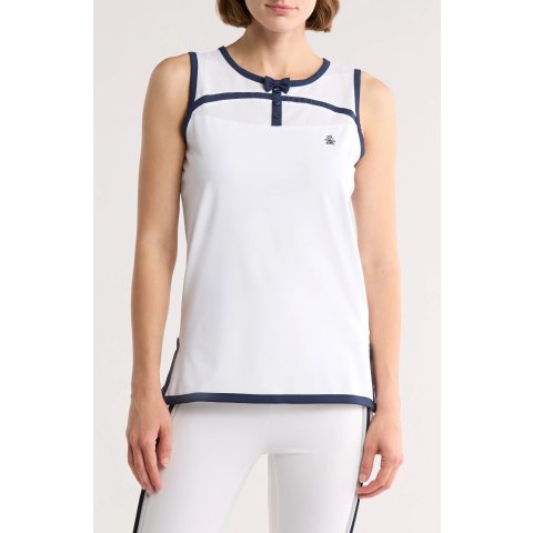 Original Penguin Bow Mixed Media Tank Top Women