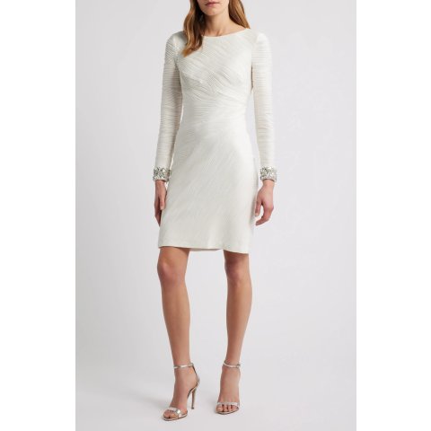 Vince Camuto Foil Wave Long Sleeve Knit Dress for Women