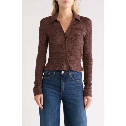 AllSaints Connie Slim Fit Button-Up Shirt for Women