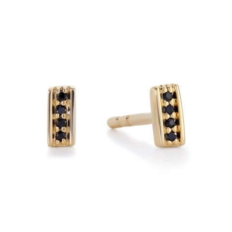 Monica Vinader Linear Black Spinel Stud Earrings Women