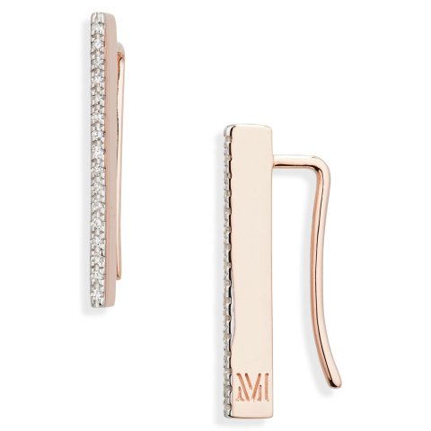 Monica Vinader Naida Diamond Climber Earrings Women