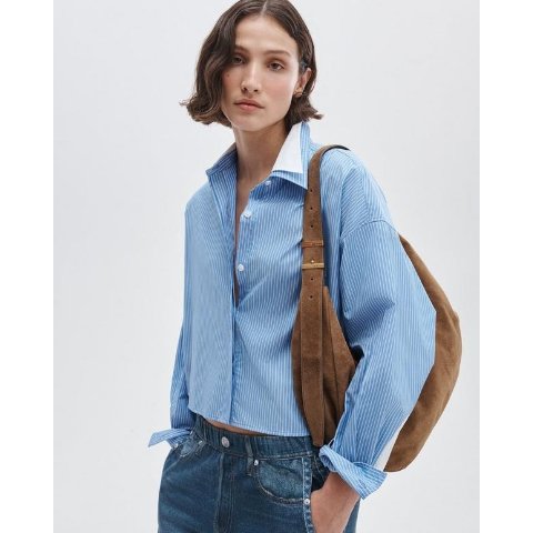 Rag & Bone Marin Striped Combo Shirt Blue Stripe