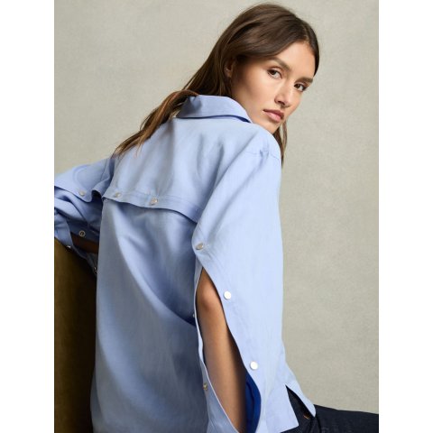 Reiss Lyocell-Blend Blue Shirt