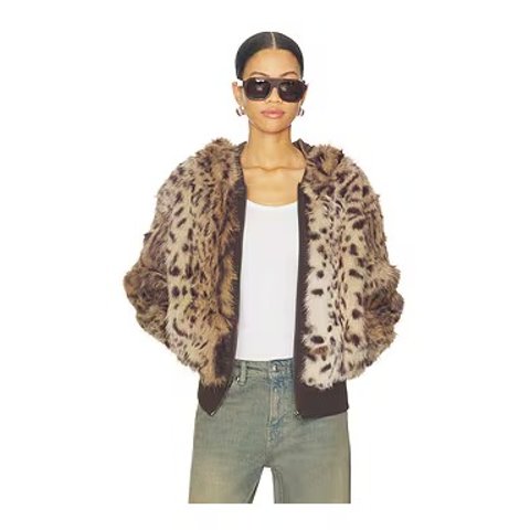 Jaded London Bear Leopard Faux Fur Jacket