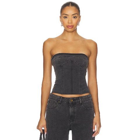 Lioness Sweetness Strapless Top Washed Onyx