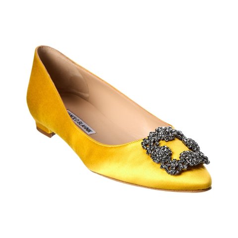 Manolo Blahnik Hangisi Satin Flat