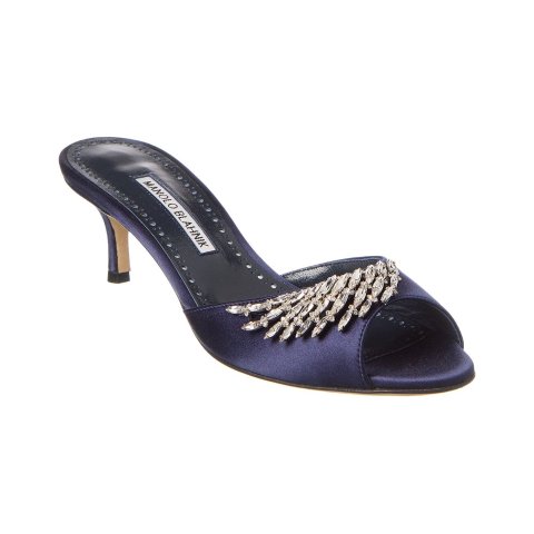 Manolo Blahnik Lumada 50 Satin Mule