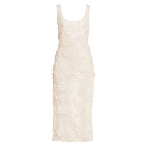 Milly Sequined Crocheted Midi Dress