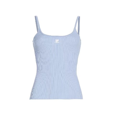 Courreges Embroidered Rib-Knit Camisole