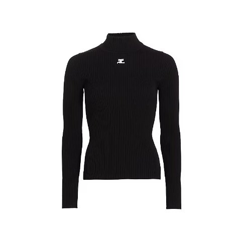 Courreges Re-Edition Rib-Knit Turtleneck Top