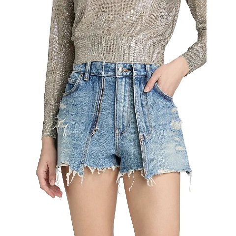 Alexander Wang Distressed Double Layer Skort