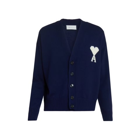 Ami Paris Quota Wool-Cotton Cardigan