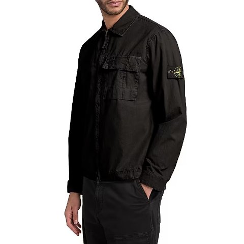 Stone Island Cotton Zip-Front Shirt Jacket