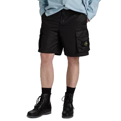 Stone Island Waxed Cotton Cargo Shorts