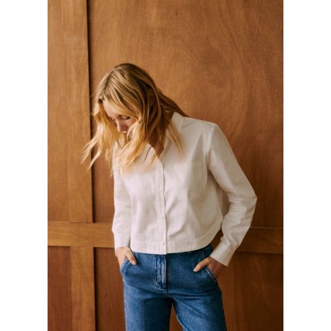 Sezane Maella Shirt Ecru Organic Cotton