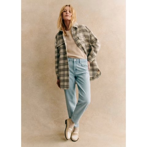 Sezane Anneline Wool Jacket Light Grey