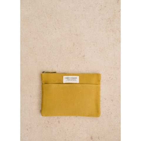 Sezane Maxi Gold Cotton Flat Pouch