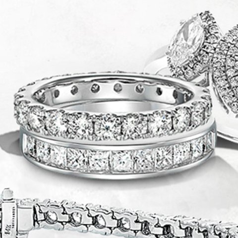 VIR JEWELS Lab Grown Diamond Wedding Band Sterling Silver 1/4 cttw