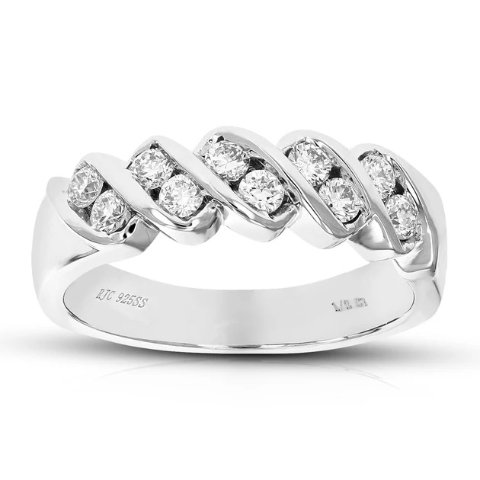VIR JEWELS Lab Grown Diamond Engagement Ring .925 Sterling Silver