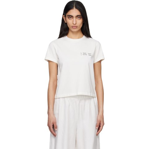 anine bing Shelley White Printed T-shirt