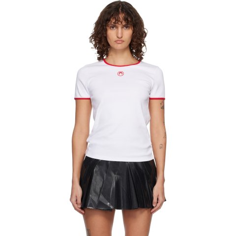 Marine Serre White Moon Logo Baby Fit T-shirt