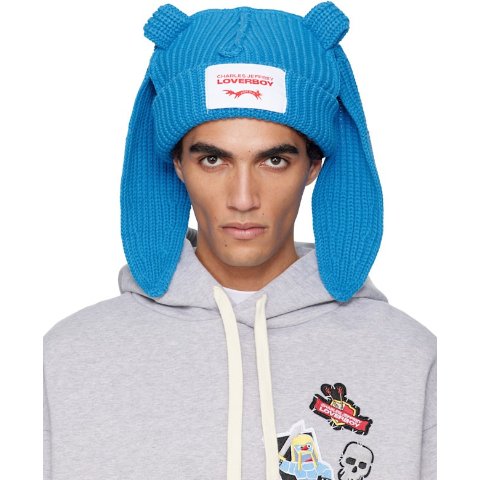 Charles Jeffrey Loverboy LOVERBOY Blue Chunky Rabbit Beanie