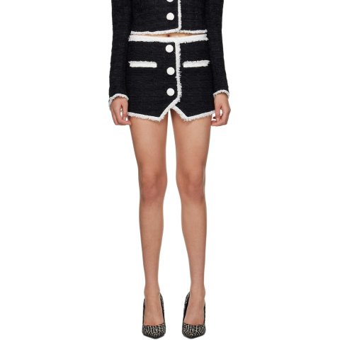 Balmain Black Fringed Miniskirt