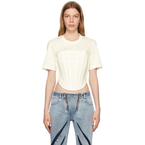 Dion Lee White Corset T-Shirt