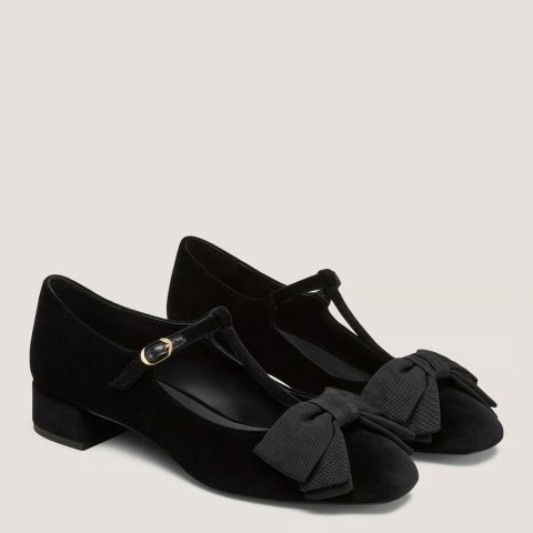 Stuart Weitzman Ariella Bow T-Strap Heels