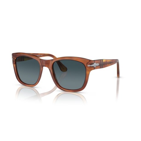 Persol PO3313S Sunglasses Blue Lenses Brown Frame