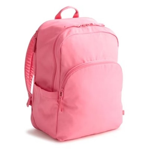 Vera Bradley Lighten Up Essential Large Backpack Pink Lemonade for Women