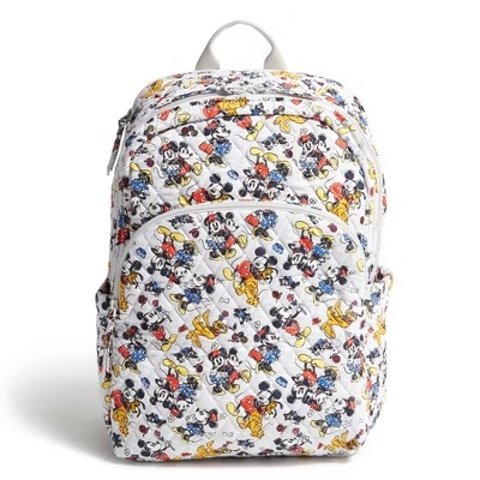 Vera Bradley Disney Cotton Essential Large Backpack Mickey Mouse Family Fun Multi