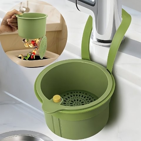 Press-type Double-layer Detachable Draining Basket with Mesh Filter