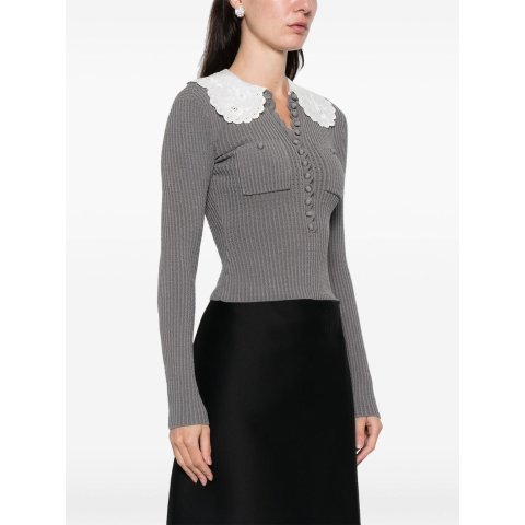 Self Portrait Collar Detail Sweatshirt
