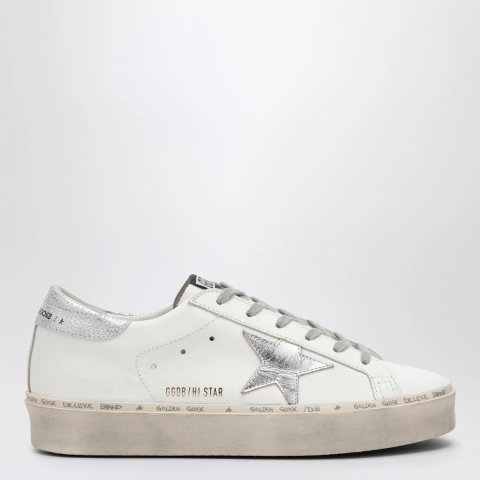 GOLDEN GOOSE Hi-Star White Silver Sneakers